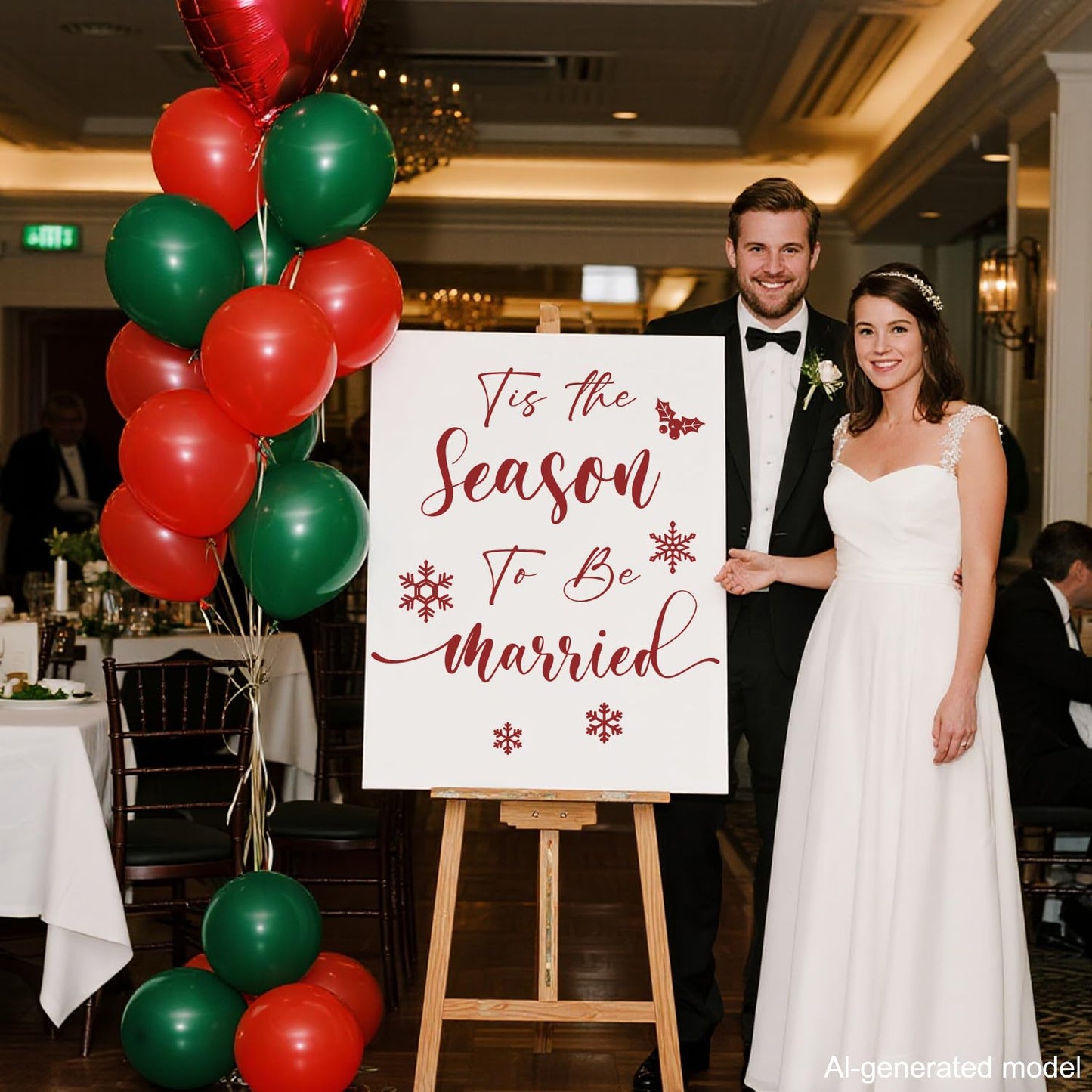 LANKBACK Tis the Season to be Married Decal Christmas Engagement Wedding Decorations from Misstletoe to Mrs Bridal Shower Decorations