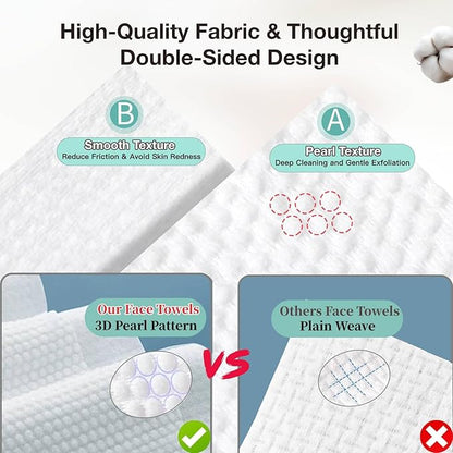 100% Pure Cotton Disposable Face Towel, Soft & Skin Friendly Face Towelettes