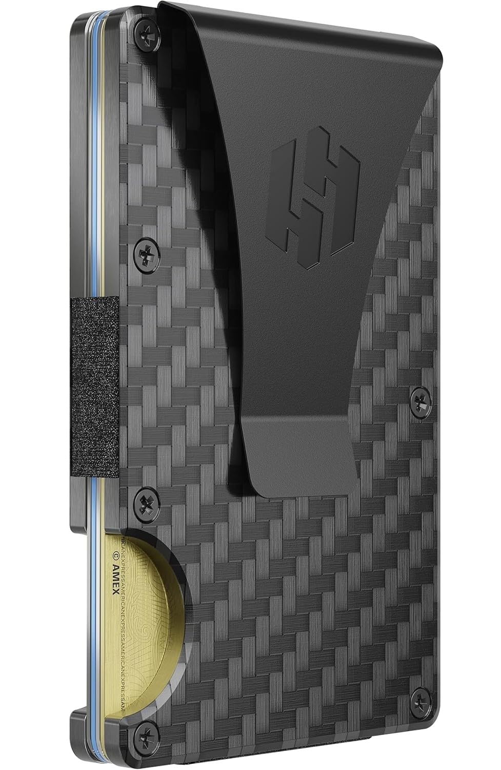 Hayvenhurst Wallet for Men - Slim RFID Blocking Metal Wallet with Money Clip, Minimalist Front Pocket Credit Card Holder, Small Mens Wallet