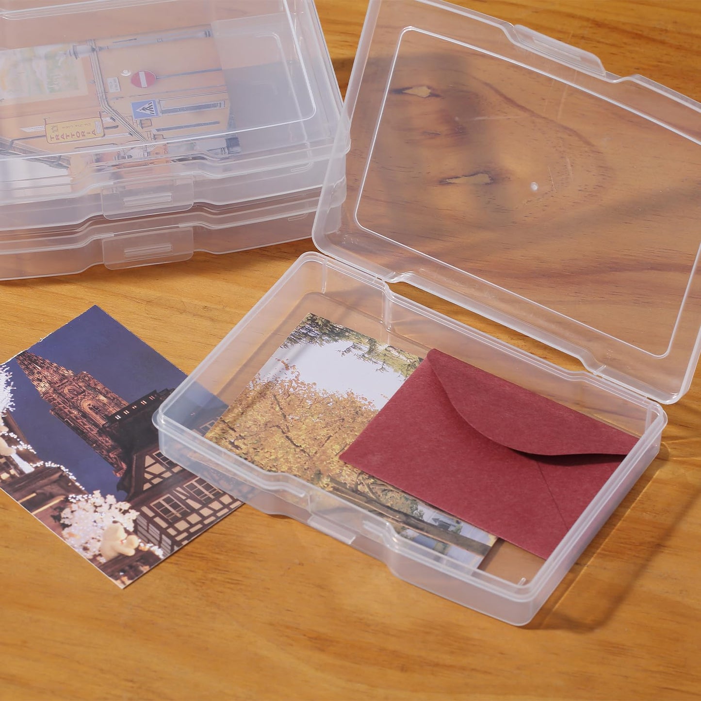 novelinks Transparent 4" x 6" Photo Storage Boxes - Photo Organizer Cases Photo Keeper Picture Storage Containers Box for Photos - 10 PACK (Clear)