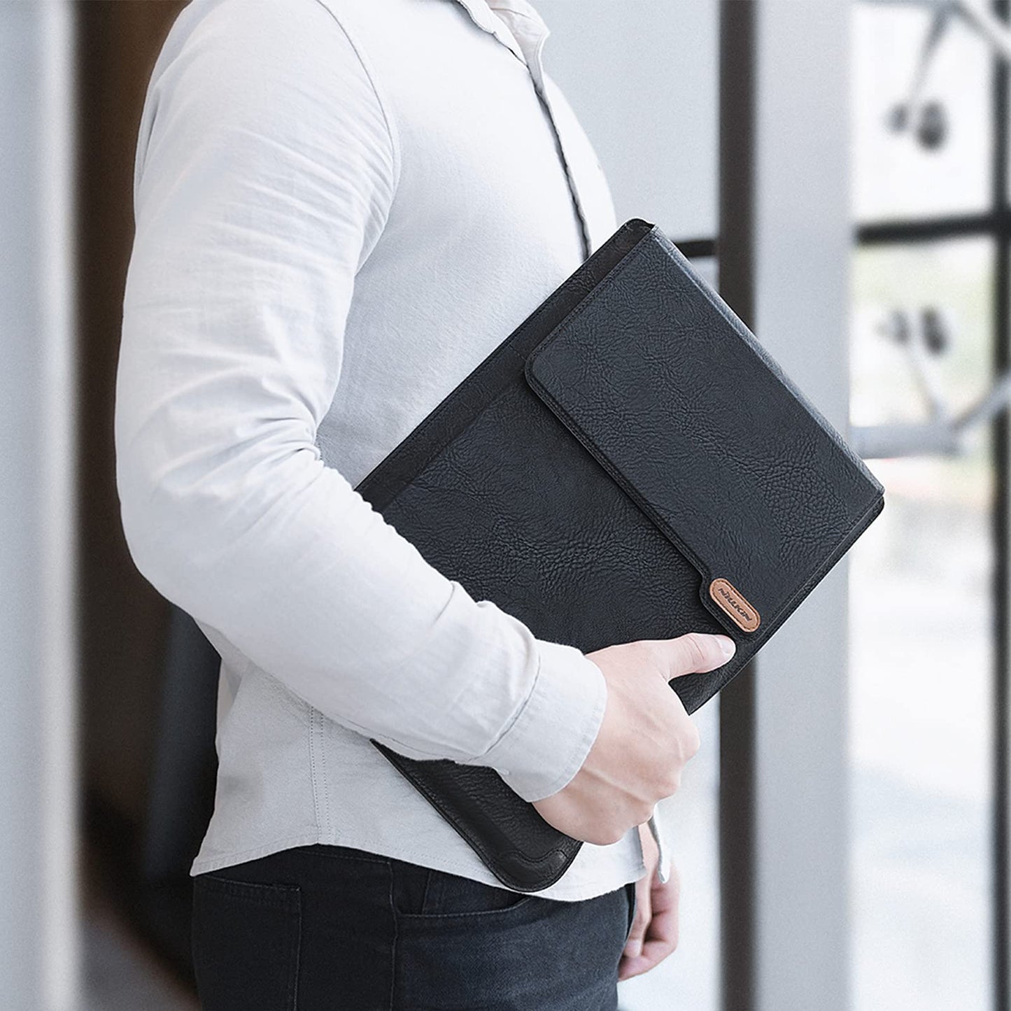 Nillkin Laptop Sleeve PU Leather for Razer 15" 15.6 Inch Acer Aspire 5, for HP Notebook 2020 Dell 15.6 Asus VivoBook 15 for Lenovo Samsung Laptop Chromebook, Notebook Bag Case Snag-Free Velcro…