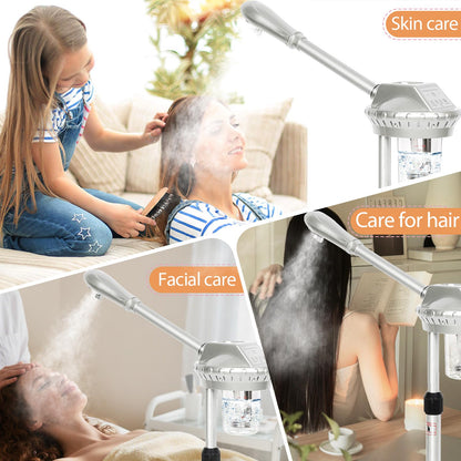 Professional Facial Steamer for Deep Hydration,2in1 Ozone Face Steamer with 5X Magnifying Lamp,Suitable for Home Use or Beauty Spa Deep Cleansing and Hydration