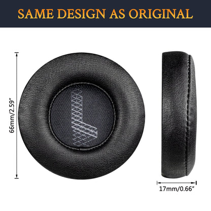 SOULWIT Replacement Ear Pads for JBL Live 400BT/Live 400 BT On-Ear Wireless Headphones, Live400 Earpads Cushions with Softer Protein Leather, Noise Isolation Foam - Black