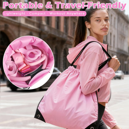 VIOXIA Pilates Kit for Home Workouts – Pilates Equipment Set with Ring, Ball, Resistance Bands, Pilates Accessories, Pilates Essentials Kit for Women, Pilates Sets for Home Exercise（Pink）