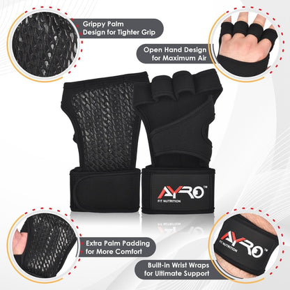 AYRO Workout Gloves for Men & Women – Gym Gloves for Men, Weight Lifting Gloves, with Wrist Support, Breathable Palm Padding, Non-Slip Grip – Ideal for Gym, Fitness, Cross Training, Cycling Gloves