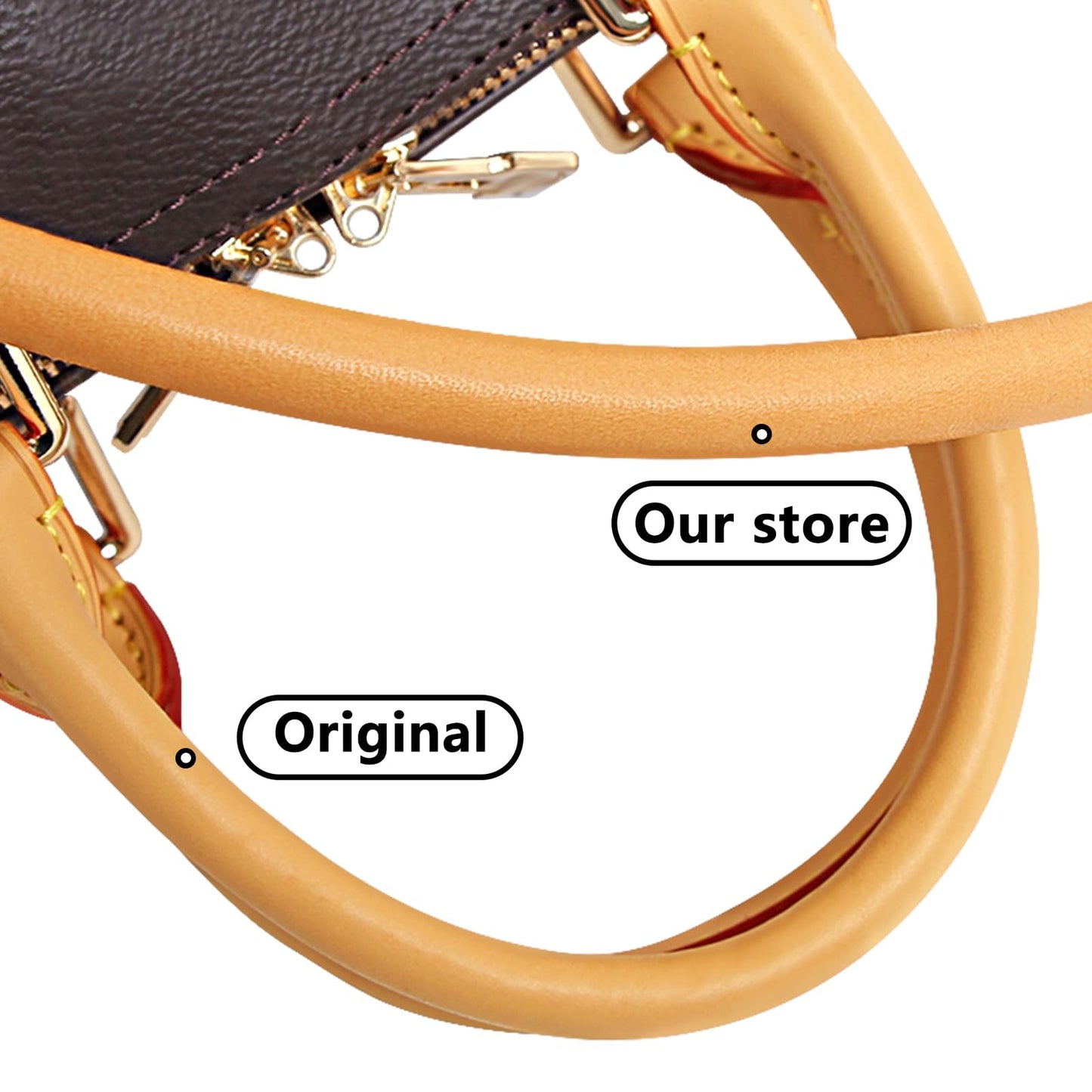 HUXRY CARCH Vachetta Leather Shoulder Strap Replacement,Bags Strap Fit for Graceful Damier Speedy 25 30 Handbags 27.5inches(Beeswax)