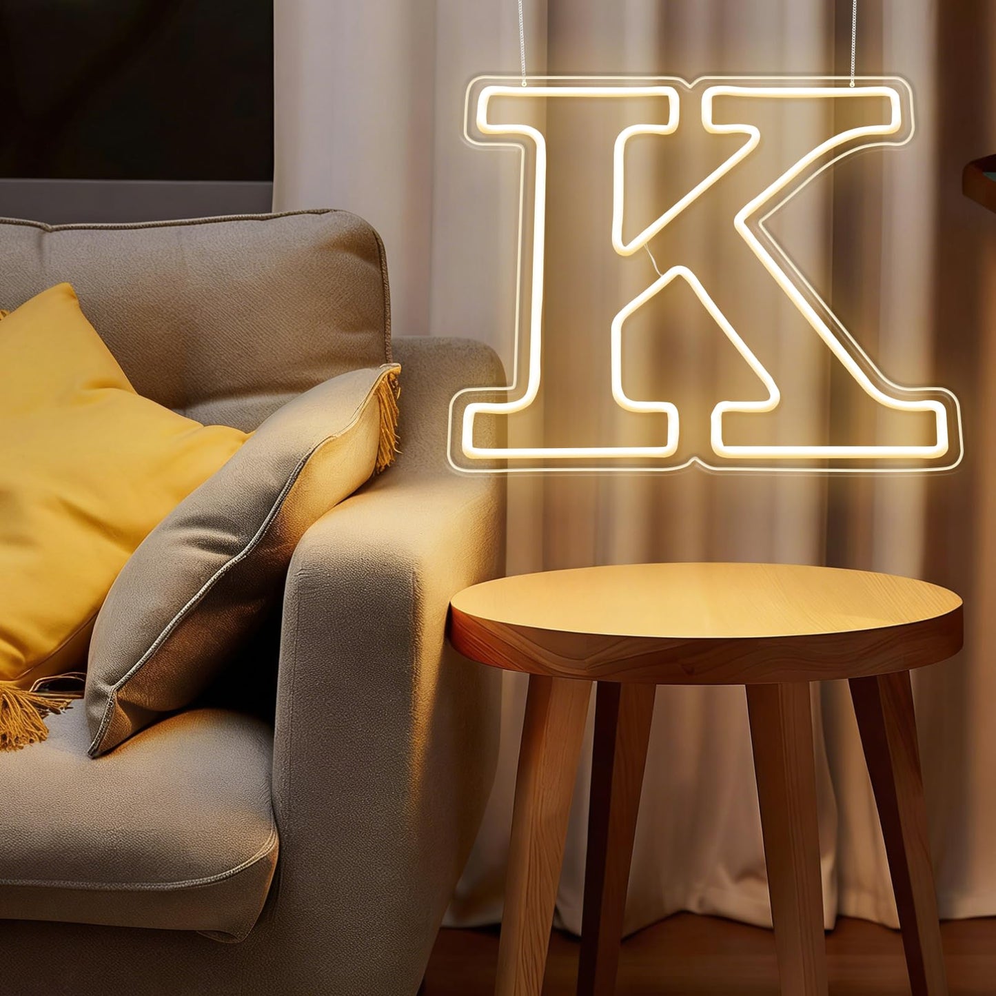 RumonZS Light Up Letters K LED Letters Lights Neon Sign 26 Alphabet 12.6"Decorative Lighted Alphabet for Wedding Party Birthday Bar Christmas Home Decor Letter Lights (Warm White)
