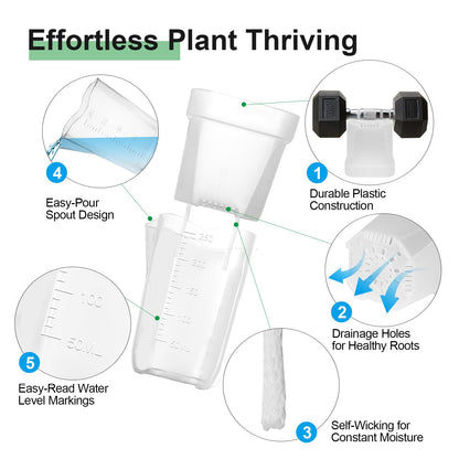 ZPAIO 24 Pack 2.5" Small Self Watering Pots for Indoor Plants, Clear Plant Pots with Drainage & Water Level, Semi Hydroponic Pots for Propagation, African Violet, Cutting and Succulents