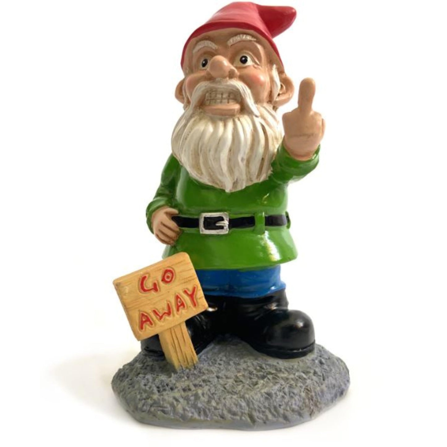 Go Away Gnome with Middle Finger, Gnome Flipping the Middle Finger, Garden Gnomes Decoration, Funny Gnomes Inappropriate, Christmas Lawn Ornaments, Outdoor Statues Decorations (Go Away, S)