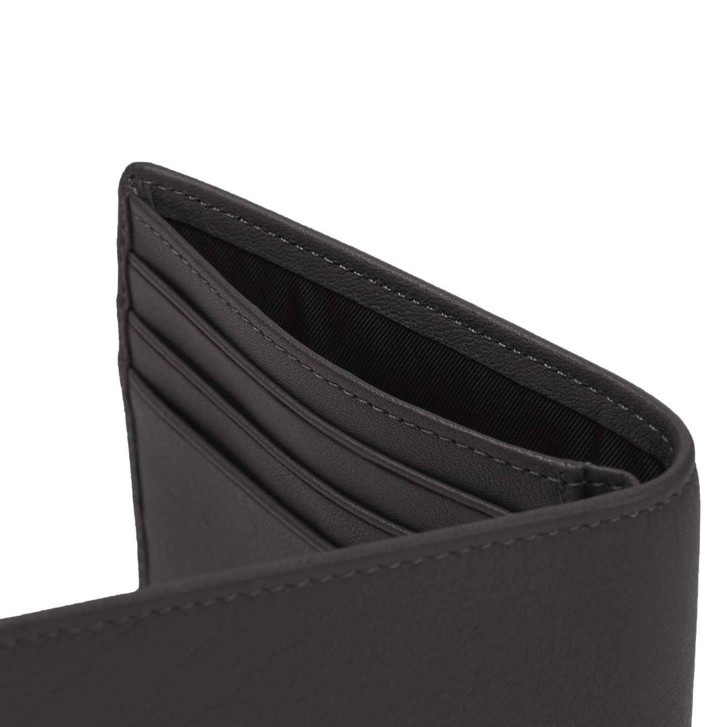 Leatherology Black Onyx Thin Bifold Wallet for Men – Slim Front Pocket Wallet with 6 Card Slots, Bill Compartment & 2 Interior Pockets – Minimalist Leather Wallet