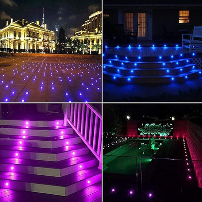Smart LED Deck Lights Kit WiFi Controlled Color Changeable,Φ1.38“Outdoor IP67 Waterproof Low Voltage Step Lights In-Ground Lighting,Works with Samrt Phone,Alexa, Google Home(Black Border,10pack)