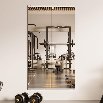 TETOTE Home Gym Mirror for Wall 56" x 16" - 2PCS Large Frameless Tempered Glass Workout Exercise Fitness Mirror for Home Gym, Garage, Dance Studio, Yoga, Bedroom, Living Room