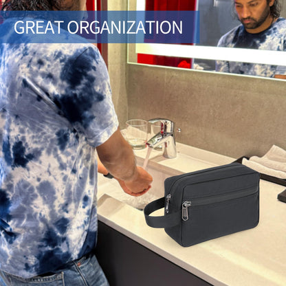 XQXA Toiletry Bag for Men, Hanging Dopp Kit Travel Bag for Men Women, Mens Travel Bag Shaving Bag for Toiletries Accessories (Black)