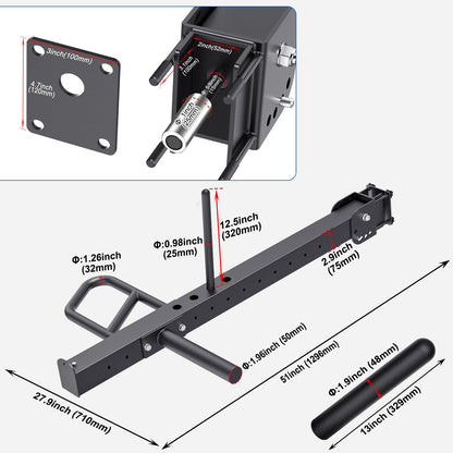 SELEWARE Upgraded Heavy Duty Adjustable Lever Arms for 2x2 Power Racks with 5/8" or 1" Holes, Multi-Grip Jammer Arms, 600lbs Capacity Per Arm, Squat Rack Attachments for Home Gym Strength Training