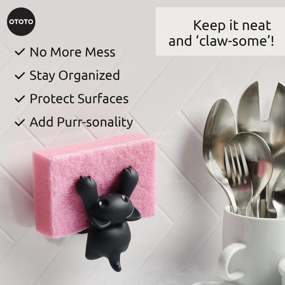 OTOTO Cute Sponge Holder for Kitchen Sink - Dishwasher Safe Organizer, Compact Sink Accessories, Dish Sponge Holder