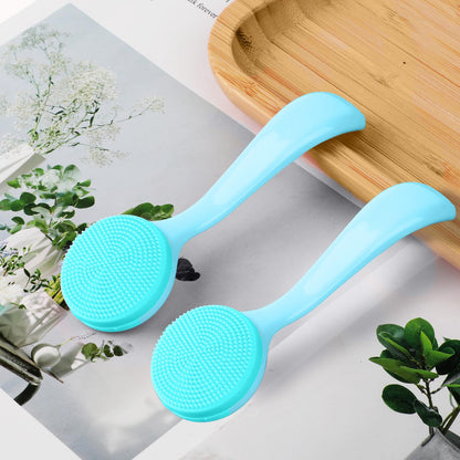 2Pack Silicone Face Brush Manual Face Scrub Brush Soft Facial Brushes Waterproof Exfoliating Face Brush Skin Friendly Face Cleaner Brush for Women and Men Blackheads Makeup Residues Removal
