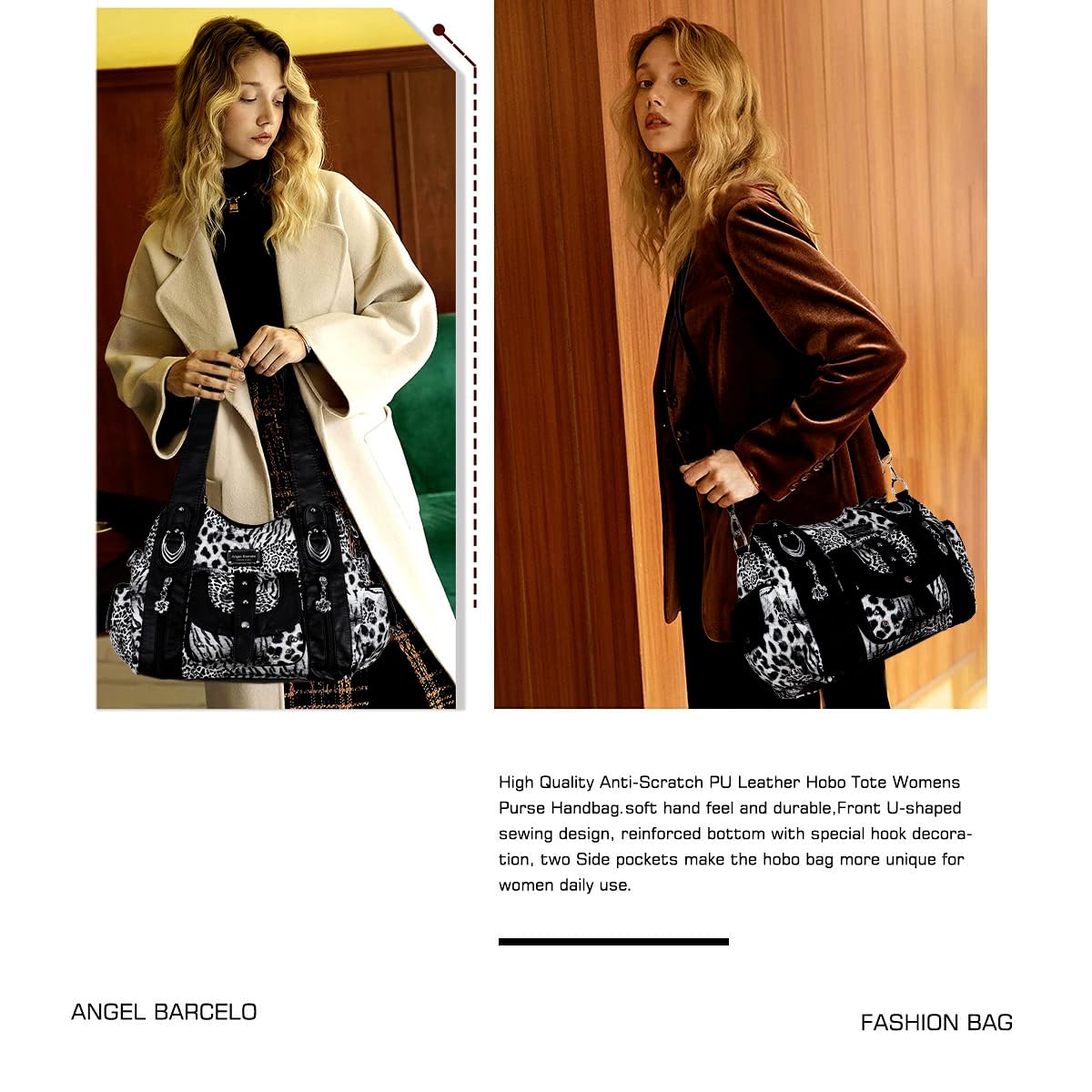 Angel Barcelo Hobo Bag for Women Crossbody Purse and Handbags Shoulder Bags