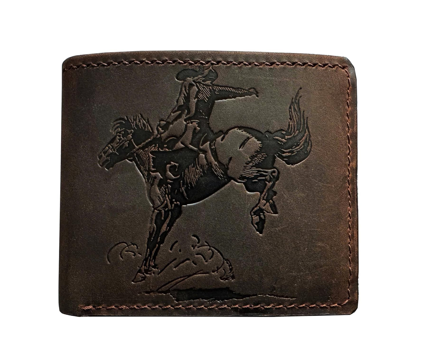 Mayan Corner - Authentical leather handcrafted wallet, distressed bifold wallet, classic gift for dad - Cowboy