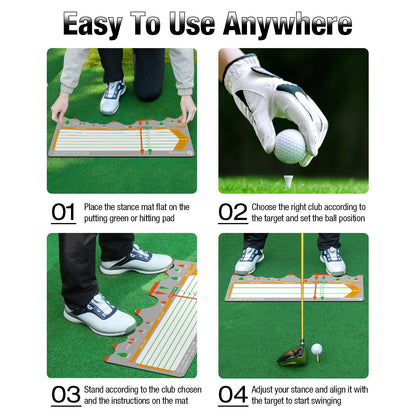 Golf Training Mat for Beginners | Posture Assistance and Entry-Level Stance Corrector | Golf Training Aids Pad for Men Women (Gray)