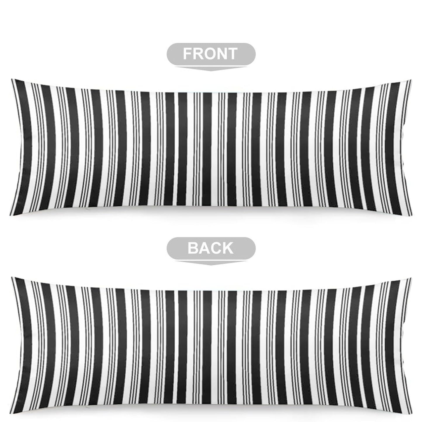 White and Black Stripe Body Pillow Cover Black and White Striped Throw Pillow Covers Modern Long Pillow Case Protector with Zipper Decorative Soft Rectangle Bed Pillowcases for Bedroom,Couch 20"x54"