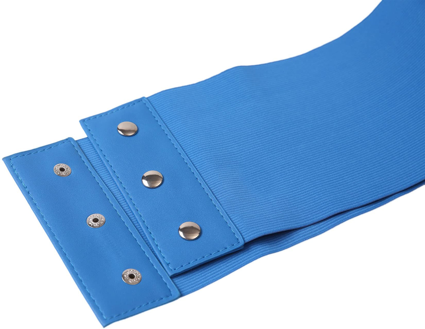 Hoerev Corsets Belt Tops Leather Vest Pirate Halloween Costume Lace Up Waist Belt Bustiers Corsets For Women, Blue, L