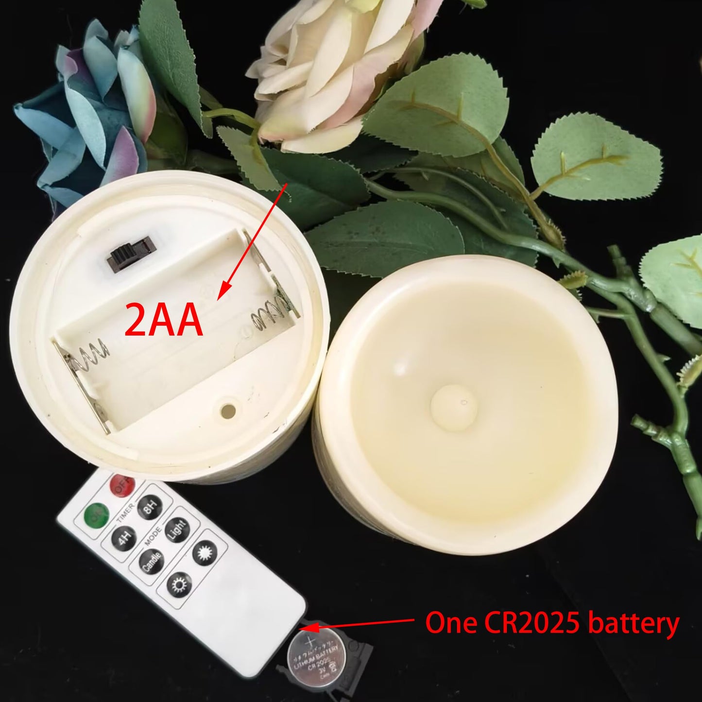 Waterproof Outdoor Flameless LED Candles - with Remote and Timer Realistic Flickering Battery Operated Electric Plastic Resin Pillar Candles for Christmas Decoration 2-Pack 3”x5”
