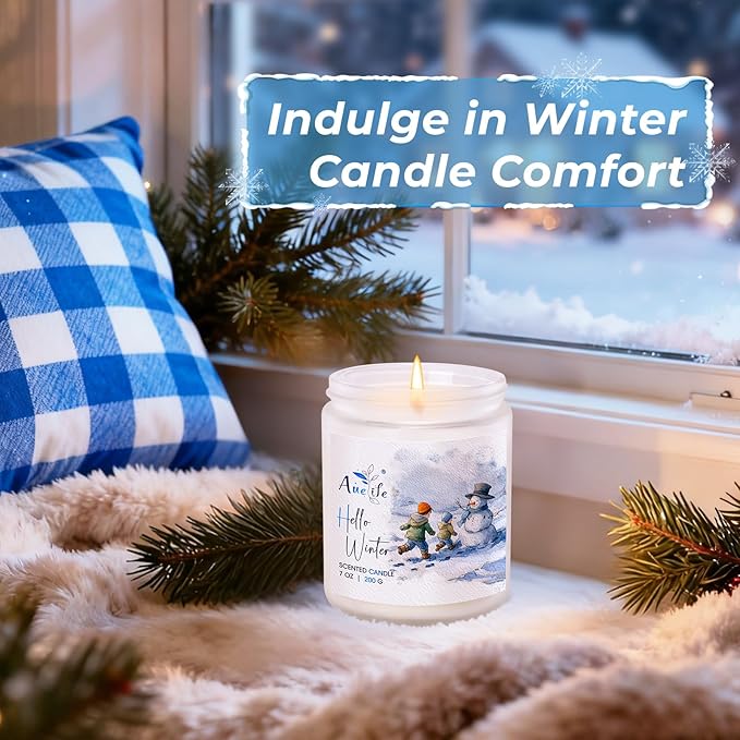 Winter Forest Candle | Pine Cedarwood Scented Soy Candles - Fresh Evergreen Aromatherapy Candles for Home, Holiday Candle Gift for Women & Men, Winter Christmas Home Décor