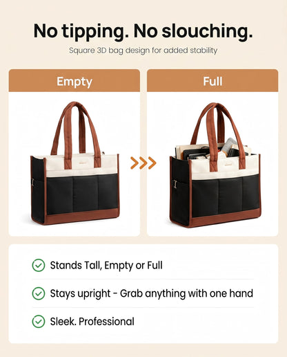 LOVEVOK Tote Bag for Women, Lightweight Puffer Work Handbag, 15.6 Inch Laptop Computer Purse for Nurse Teacher, 25L Quilted Travel Tote Shoulder Bag with Zipper for College Office Clinical Gym