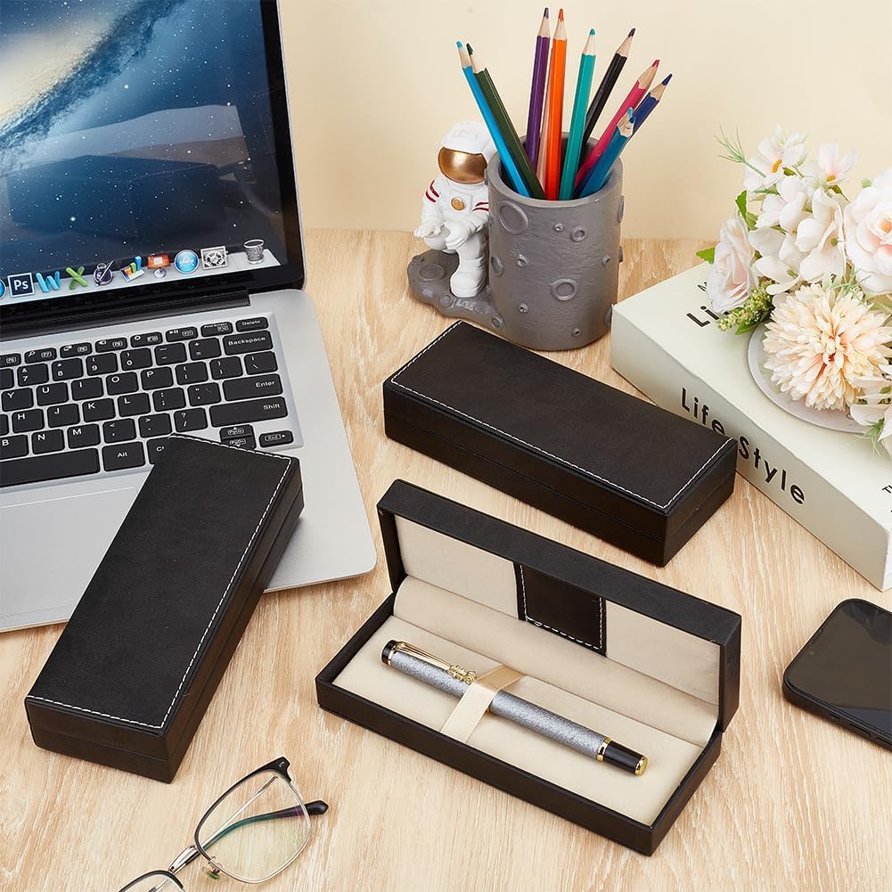 YGHSZ 1 black pen gift box, PU leather long pen gift box, used for gift packaging, office and school supplies