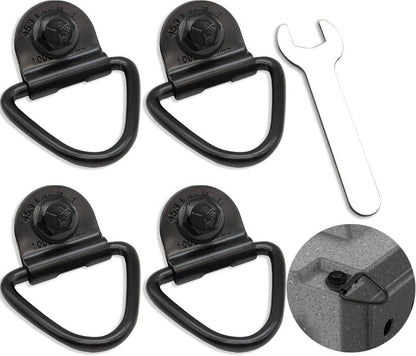 4-Pack Tie Down Kit for Kennels - Heavy-Duty D-Ring with 1000lb Capacity | Easy Install, All Black