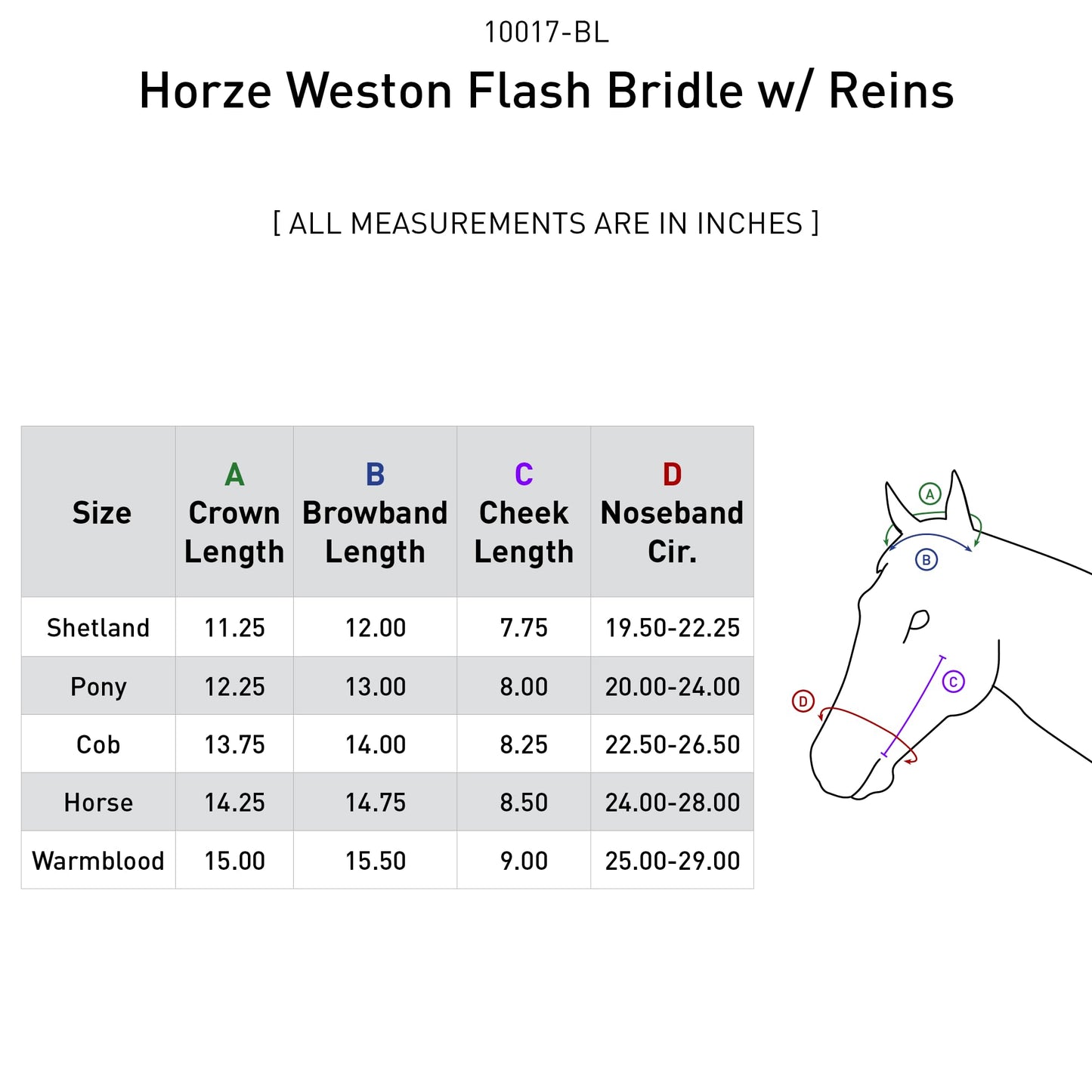 Horze Weston Padded Leather Snaffle Bridle with Flash Noseband and Web Reins | English Bridle for Horses - Black - Cob