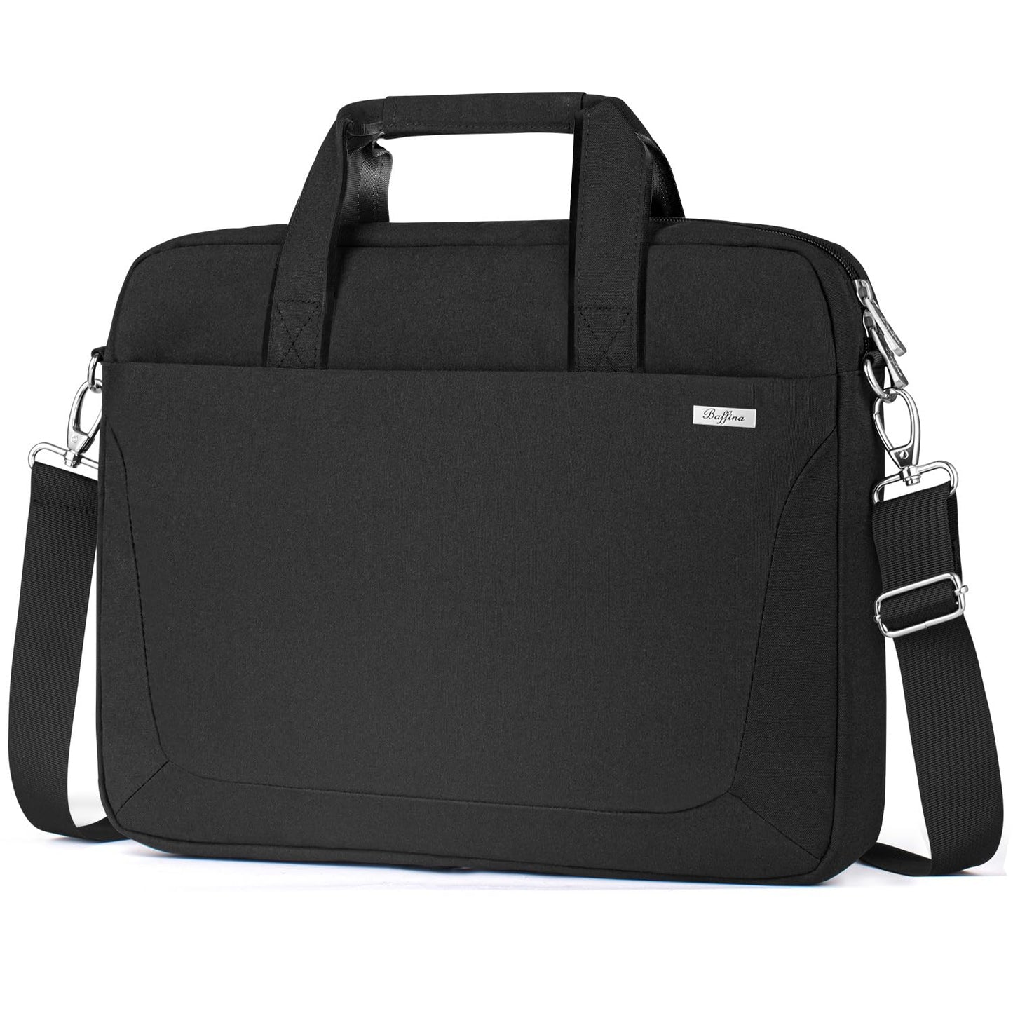 Baffina Laptop Shoulder Bag 17 17.3 Inch Business Gifts for Men Women Travel College,Laptop Briefcase for 17“-18“ Notebook Hp Dell Asus,Waterproof Computer Carrying Case Messenger Bag with Strap,Black