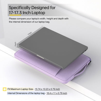 17 17.3 inch Laptop Bag for Women, Computer Sleeve Case Compatible with HP Pavilion 17/ Envy 17/ Dell/Lenovo IdeaPad/LG Gram/MSI/ASUS Notebook/Razer Blade Pro 17, Purple