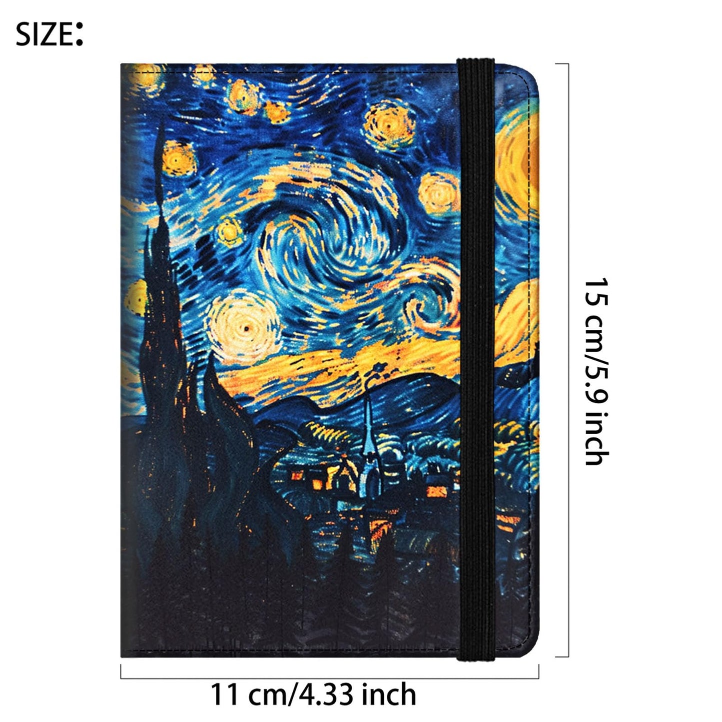Bxgolkgd Passport Cover,RFID Blocking,Large Capacity Multi-Slot Travel Passport Wallet for Men & Women - Van Gogh Starry Night Art
