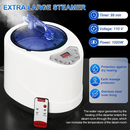 X-Vcak Upgraded Portable Sauna of Relaxation, Steam Sauna for Home with Steamer, Pairs Remote Control, Folding Chair, 9 Levels, 2.6’ x 2.6’ x 5.9’