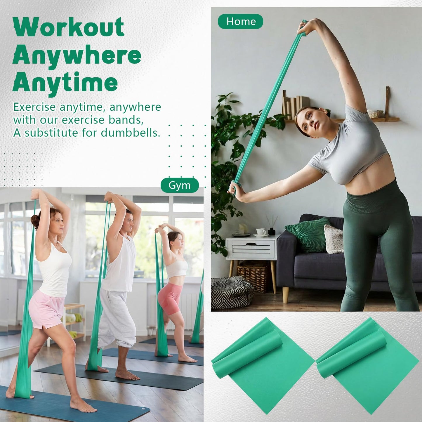 Shappy 10 Pack Resistance Bands, 5.4ft Long Exercise Band Bulk, Non-Latex Elastic Stretch Bands for Physical Therapy, Stretching, Rehab, Yoga, Pilates, Gym, Home Exercise(28 Lbs)