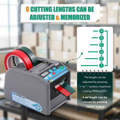 Frifreego Automatic Tape Dispenser Electric Tape Cutter, 39" MAX Cutting Length, with Manual & Auto Modes, Cutting Various Tapes with 0.24-2.36" Width, for Office Warehouse Use, Package Packing