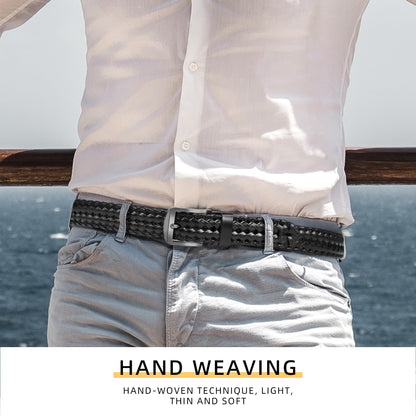 CHXRRPGC Mens Braided Leather Belt Everyday Casual Woven Belts for Men Fit Casual Golf Pants Jeans