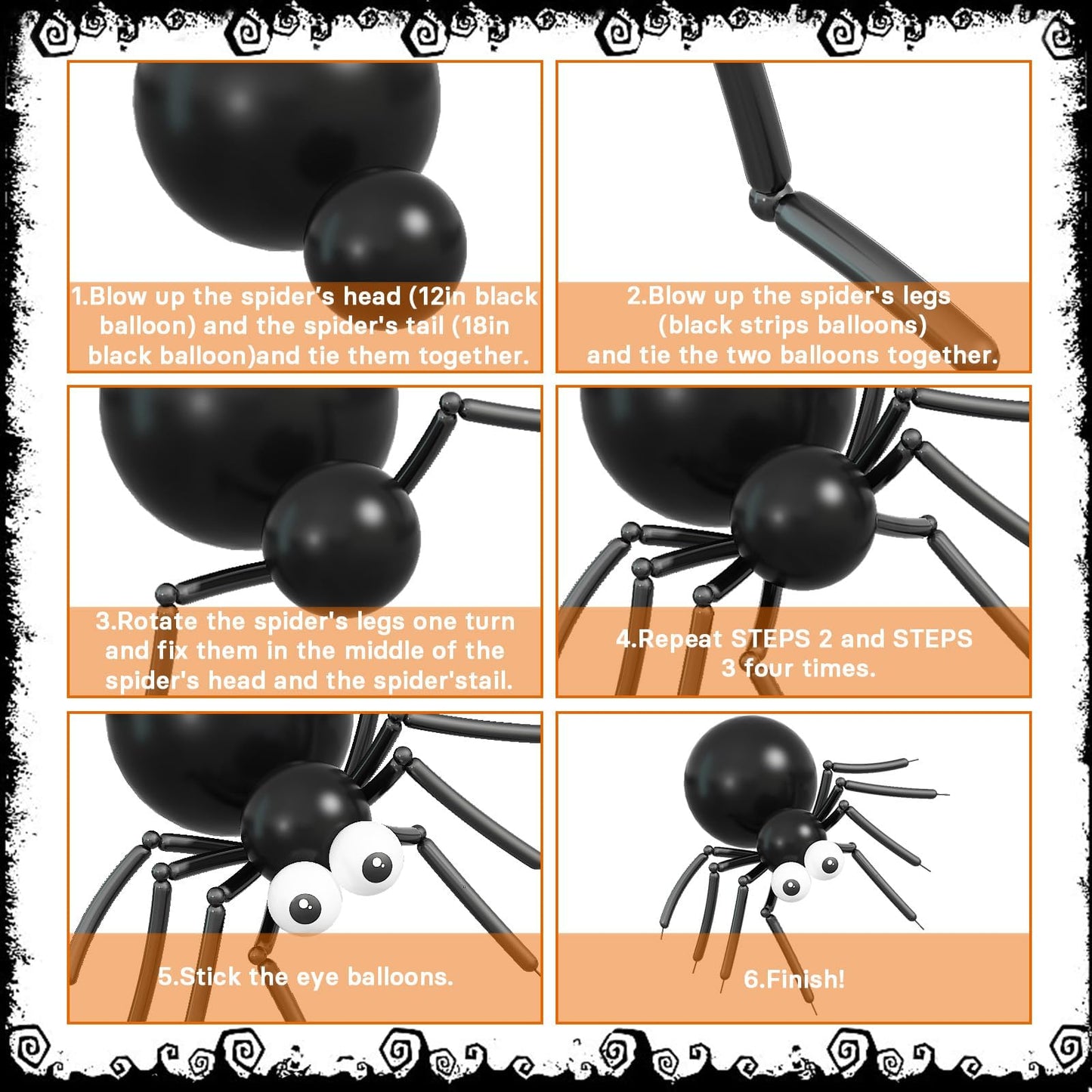 Halloween Balloons Arch Black Orange Purple Green Balloons Garland Witch Cat Foil Spider Balloon Pumpkin Birthday Decorations Metallic Purple Lime Green Latex Helium Balloon Set for Party Supplies