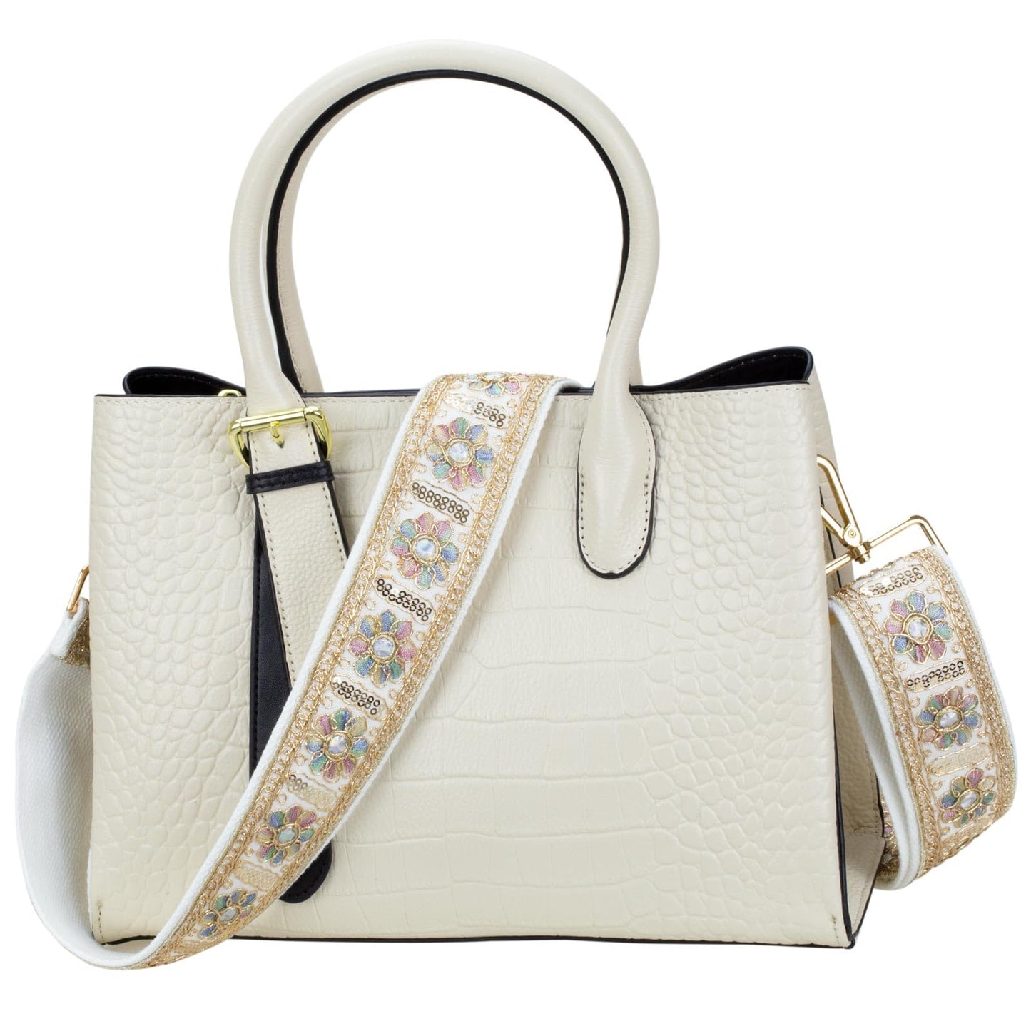 ALLZEDREAM Purse Strap Crossbody Replacement Handbag Shoulder Bag 2" Wide Adjustable Embroidered Lace Sequins (Sequin Flower)