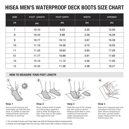 HISEA Men's Deck Rain Boots Saltwater Fishing Booties Waterproof Ankle Rain Boots with High Traction