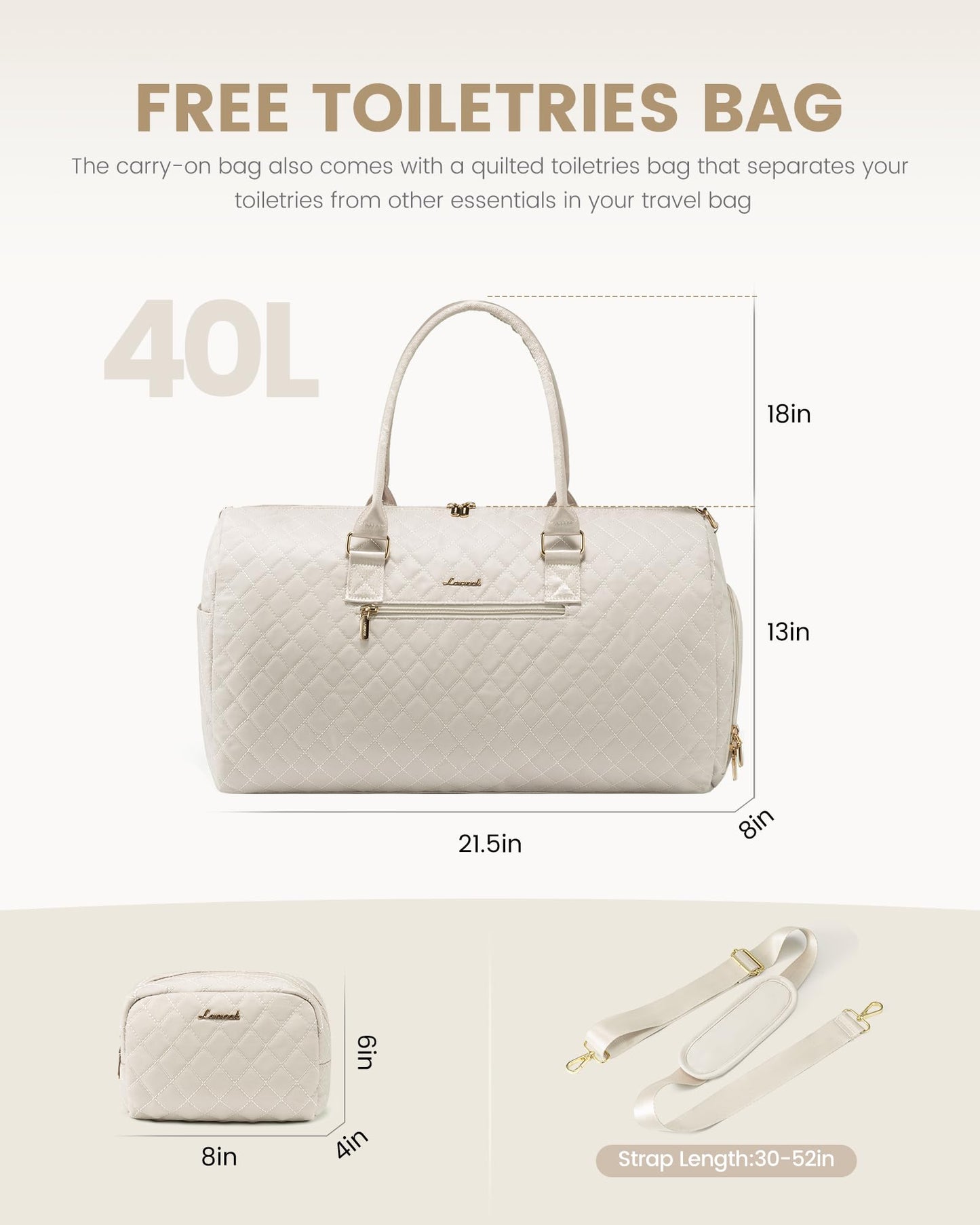 LOVEVOOK Travel Duffle Bag, Weekender Bag for Women with Toiletry Bag, Carry on Overnight Bag with Shoe Compartment, Gym Duffel Bag with Wet Pocket, Mommy Hospital Bags for Labor and Delivery