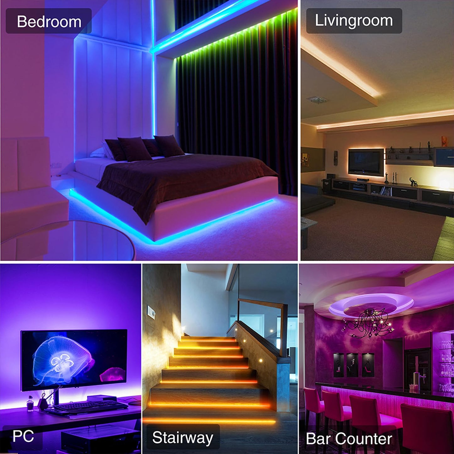 3mm COB Strip Light, DC 12V Ice Blue 16.4ft Flexible Cuttable Ultra-Thin LED Tape CRI>90 Uniform Dotless 400LEDs/M LED Light for Christmas Bedroom Home Kitchen Cabinet Decor (NO Power Supply)