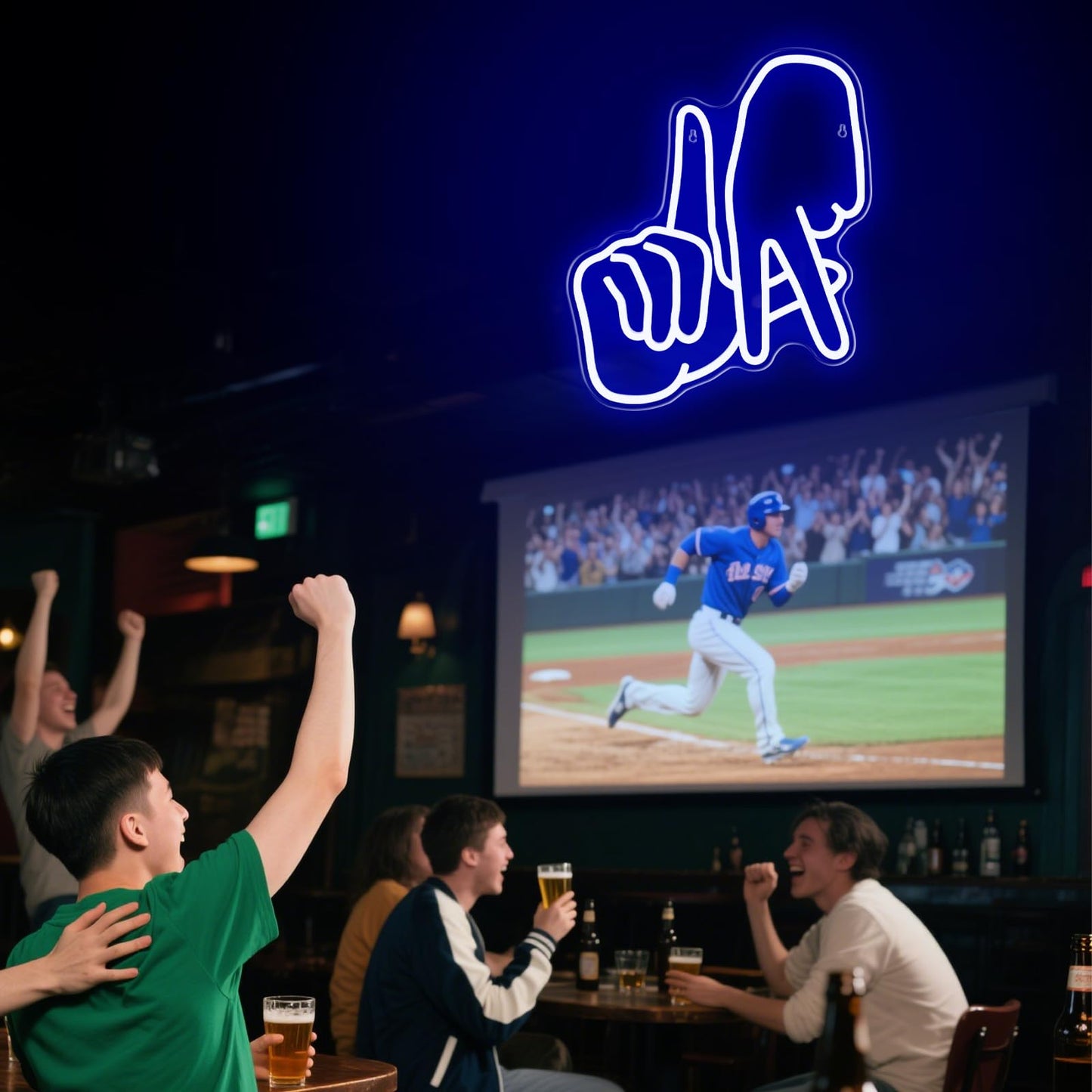 Los Angeles Neon Sign for Garage Wall Decor LA Baseball Gesture Neon Lights for Man Cave Dimmable Baseball Team Logo Led Sign Bedroom Party Birthday Gift for Fans