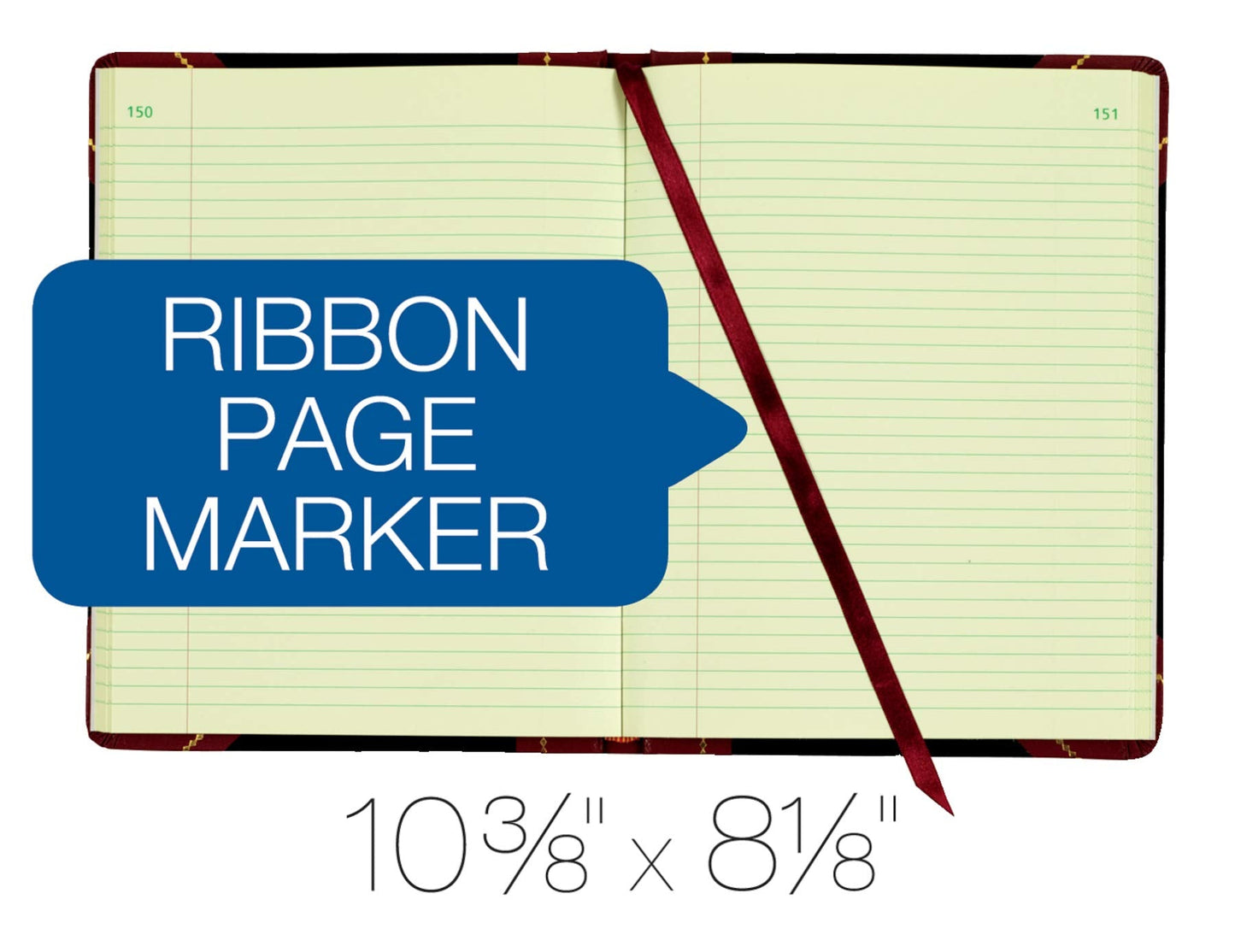 Adams Record Ledger, 8.25 x 10.75 Inches, 5 Squares per Inch, 300 Tinted Pages, Black and Maroon (ARB810R3M)