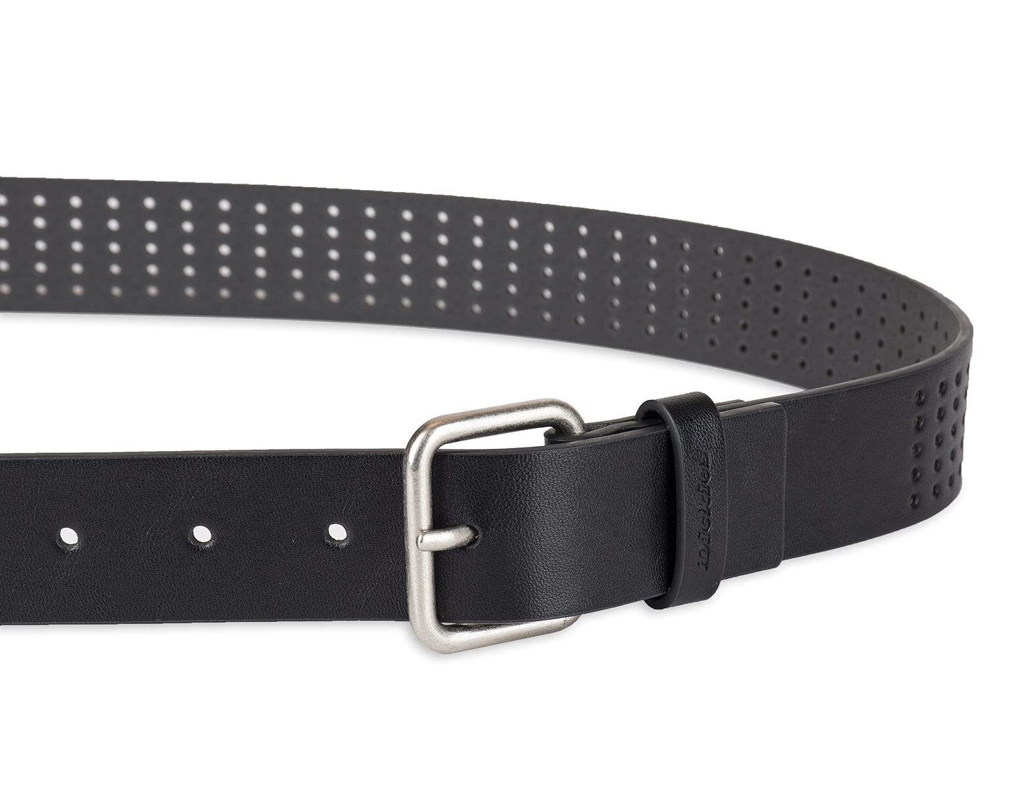 Dickies Women's Square Harness Buckle Multi-Perforated Casual Belt, Black Perforated, Medium