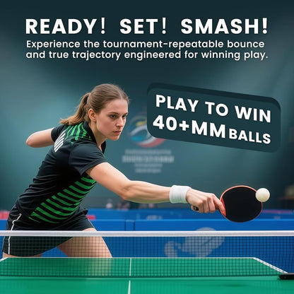 Premium 3-Star White Table Tennis Balls - 24 Pack | 40+ ABS Regulation for Competition & Training