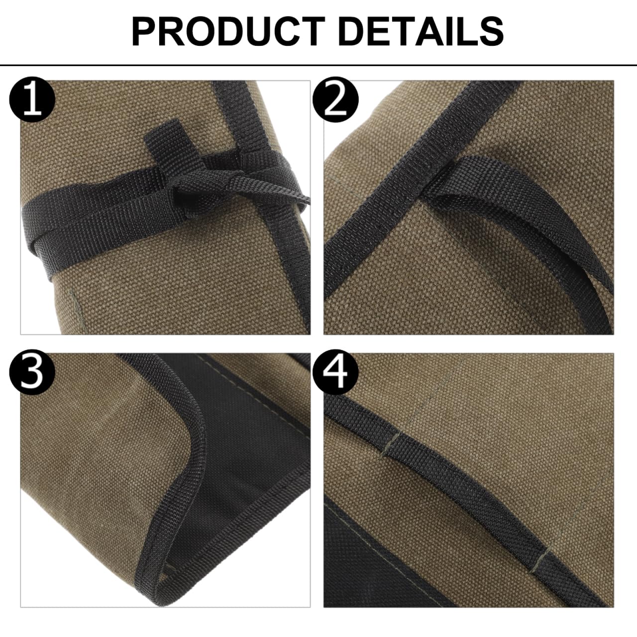 Angoily Woodworking Tool Kit Canvas Tool Roll Organizer Pouch Multi-Pocket Chisel Roll up Bag for Carving Storage and Diy Craftsmen 12.20X10.62 Inches