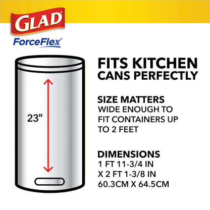 Glad ForceFlex Tall Kitchen Trash Bags, 13 Gallon, Fresh Clean, 80 Count (Package May Vary)