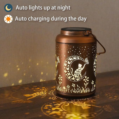 Christmas Decorations Gifts for Women Men Mom, Cat Solar Lights Outdoor Waterproof, Mothers Day Gifts Decoration Outside for Outdoor, Yard, Lawn, Balcony Garden Decor Solar Lantern